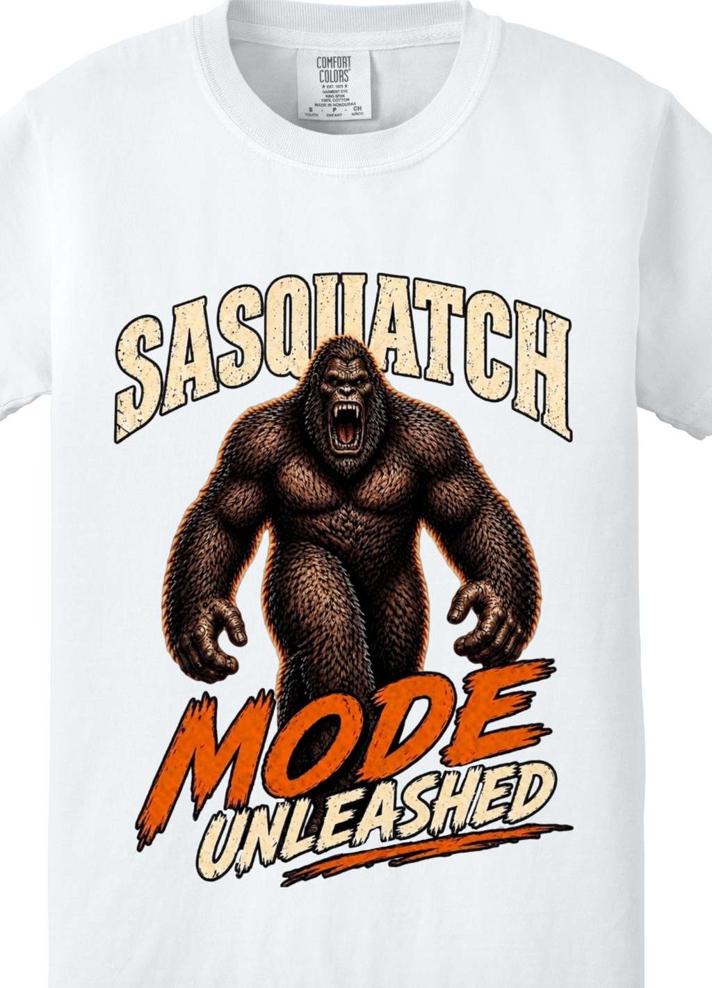 Sasquatch Mode Unleashed T-Shirt – Funny Bigfoot Graphic Tee, Bold Wilderness Shirt