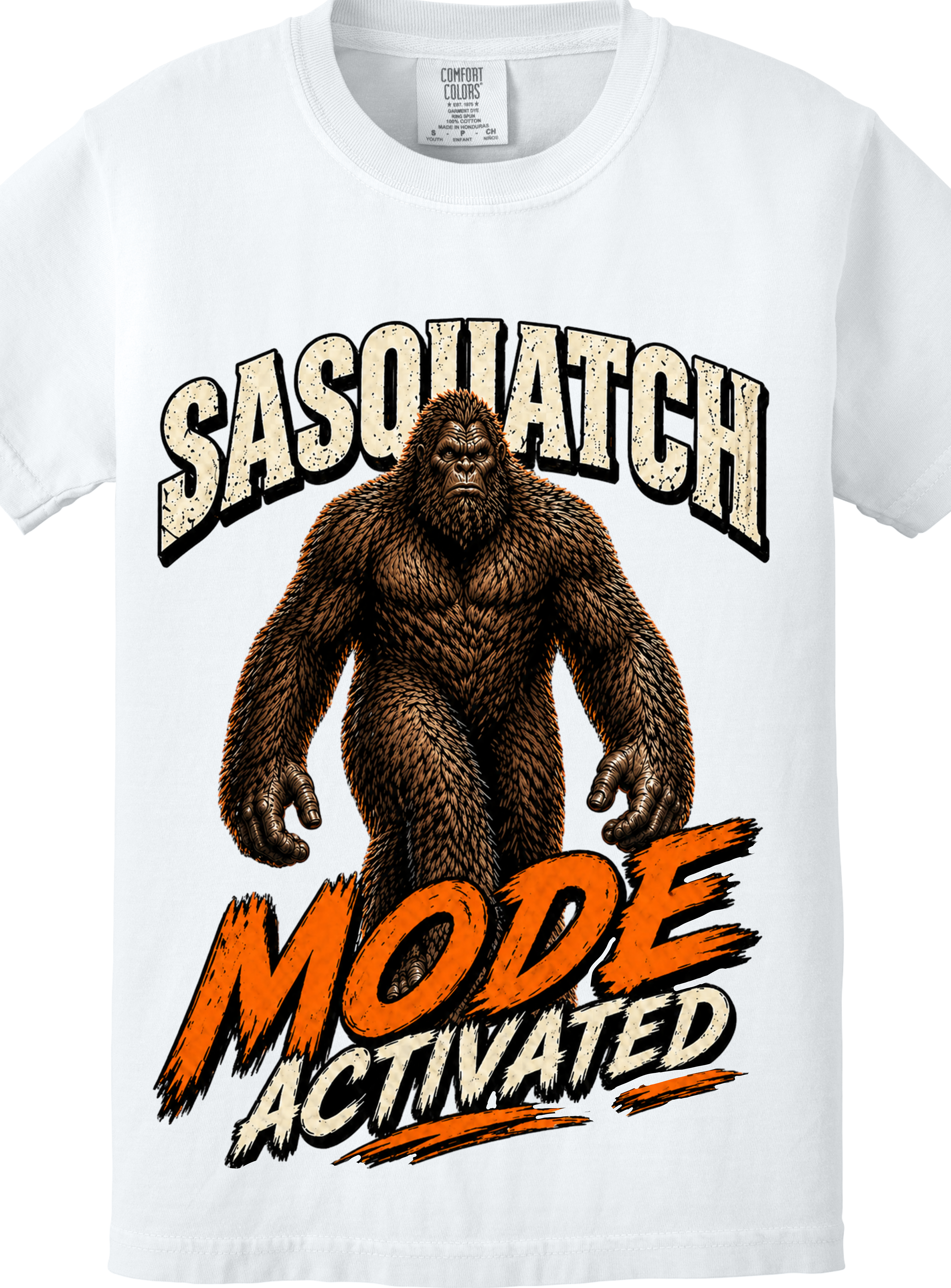 Sasquatch Bigfoot Cryptid Funny Shirt Graphic Tee Outdoor Hiking Beast Mode Unleashed Mens Shirt Black Tee Vintage Style Statement Shirt