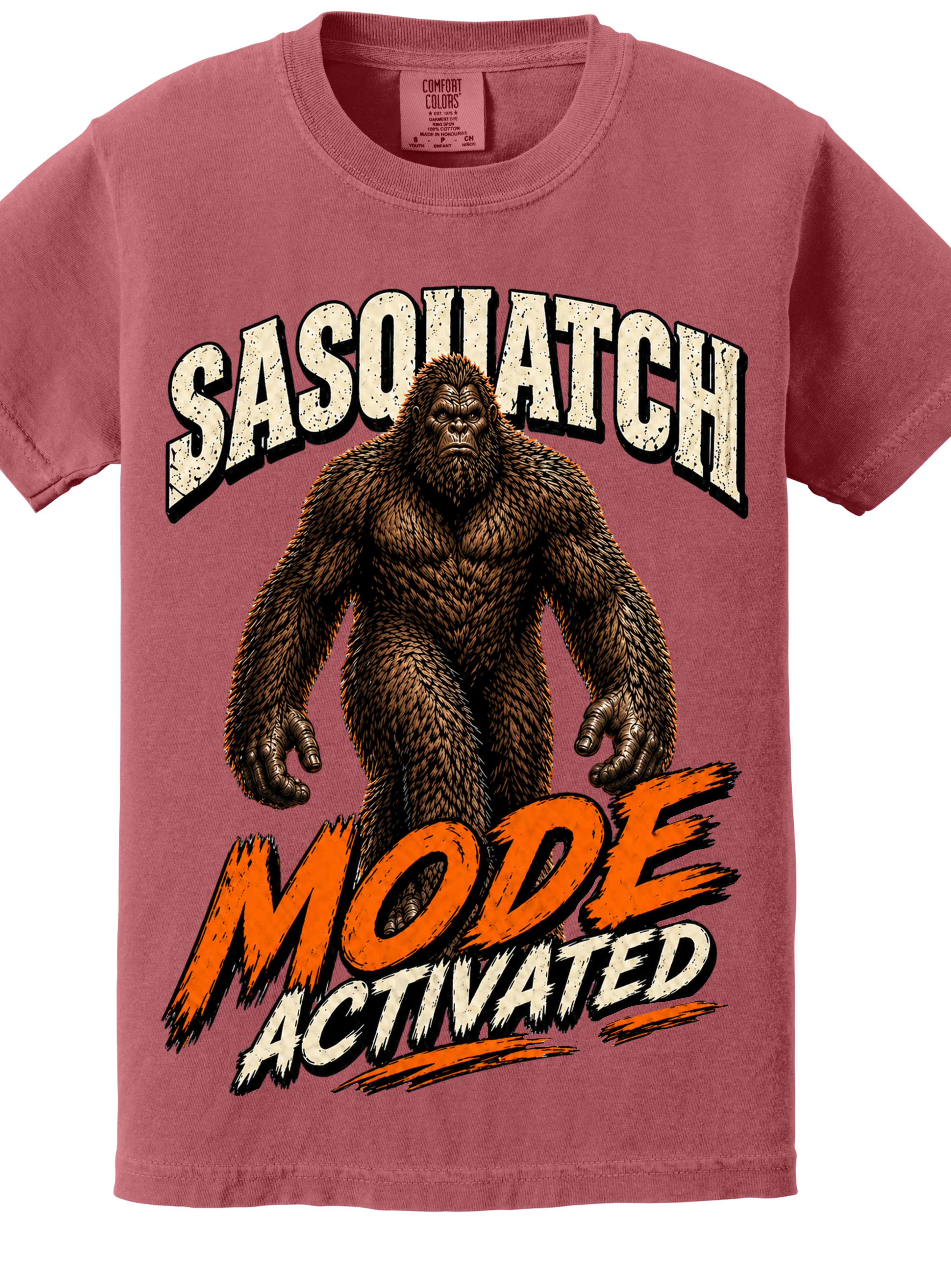 Sasquatch Bigfoot Cryptid Funny Shirt Graphic Tee Outdoor Hiking Beast Mode Unleashed Mens Shirt Black Tee Vintage Style Statement Shirt