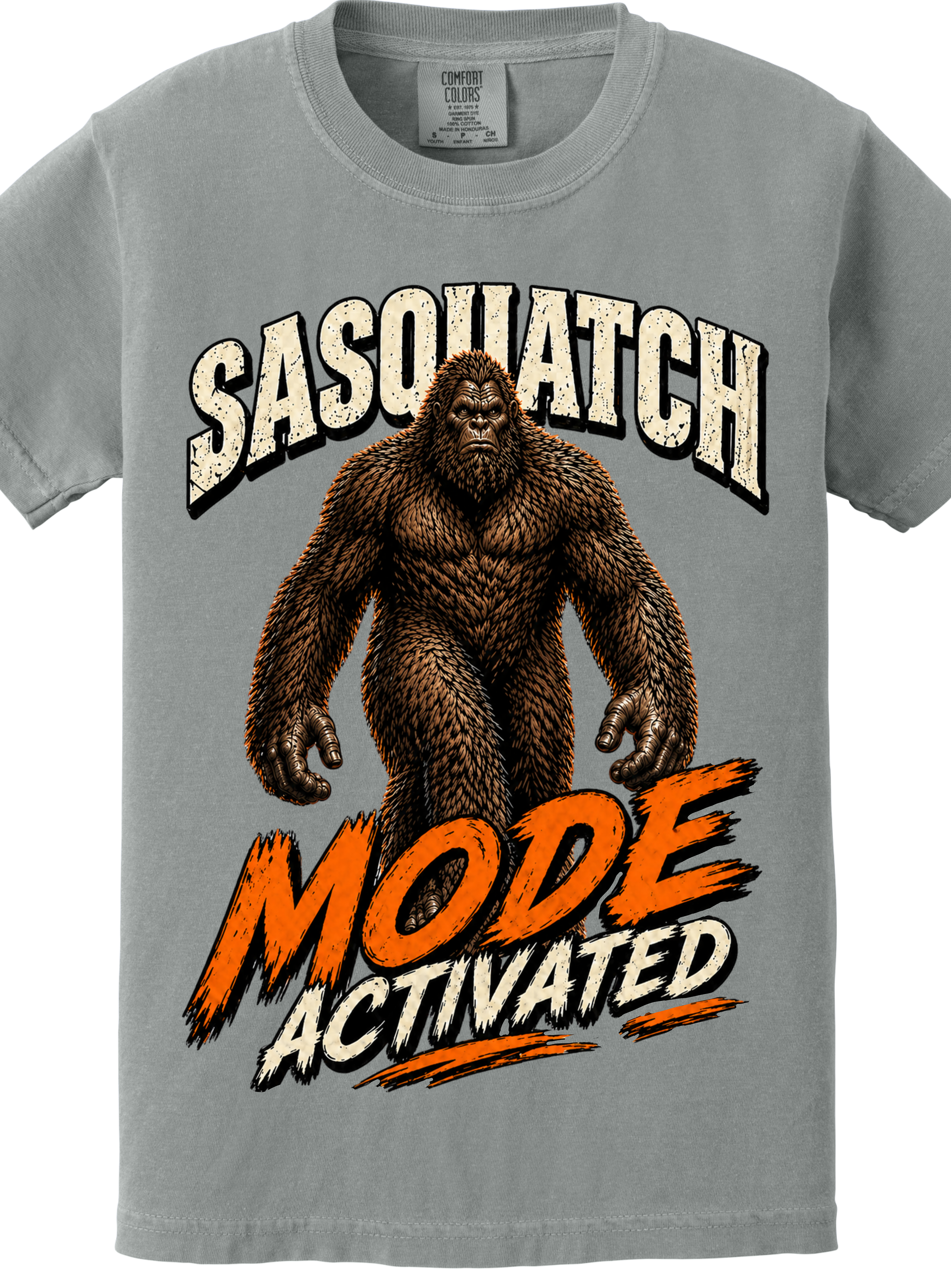 Sasquatch Bigfoot Cryptid Funny Shirt Graphic Tee Outdoor Hiking Beast Mode Unleashed Mens Shirt Black Tee Vintage Style Statement Shirt