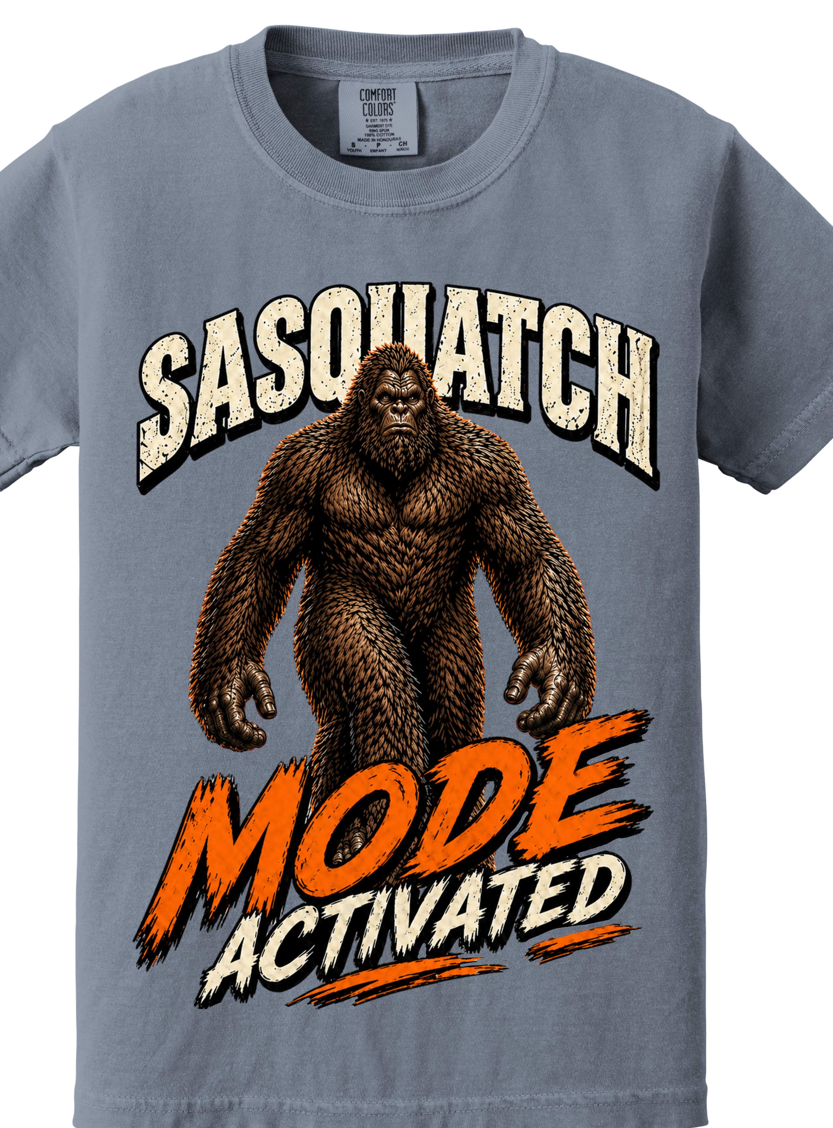 Sasquatch Bigfoot Cryptid Funny Shirt Graphic Tee Outdoor Hiking Beast Mode Unleashed Mens Shirt Black Tee Vintage Style Statement Shirt